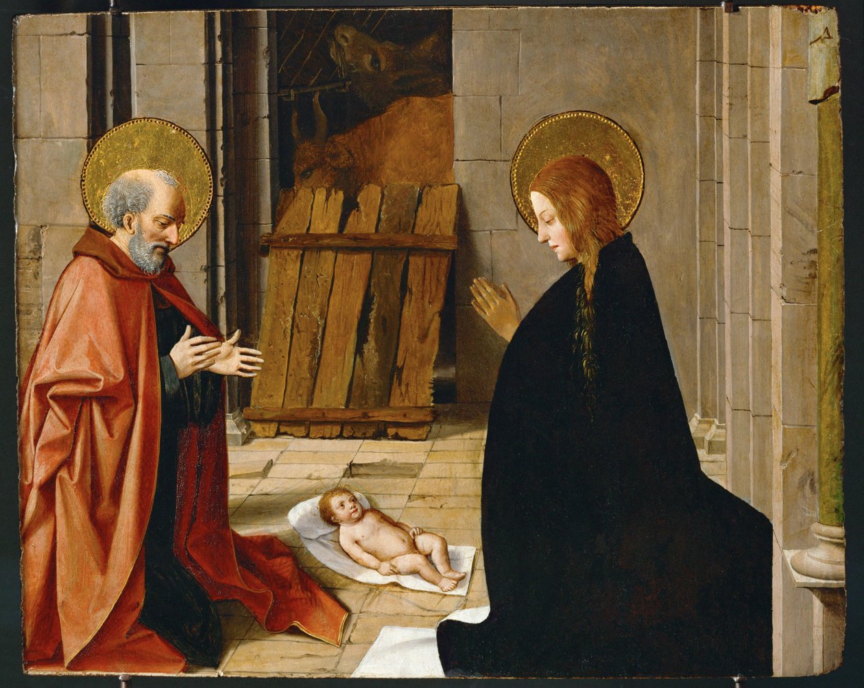 De Geboorte, ca. 1500 (schilderij op hout) door Josse (fl.1493-1508) Lieferinxe