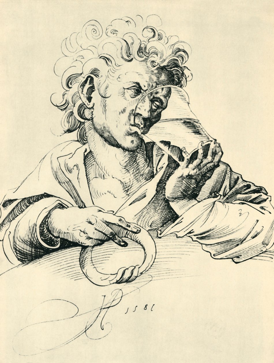 Drinker, 1581, 1943 door Jost Amman