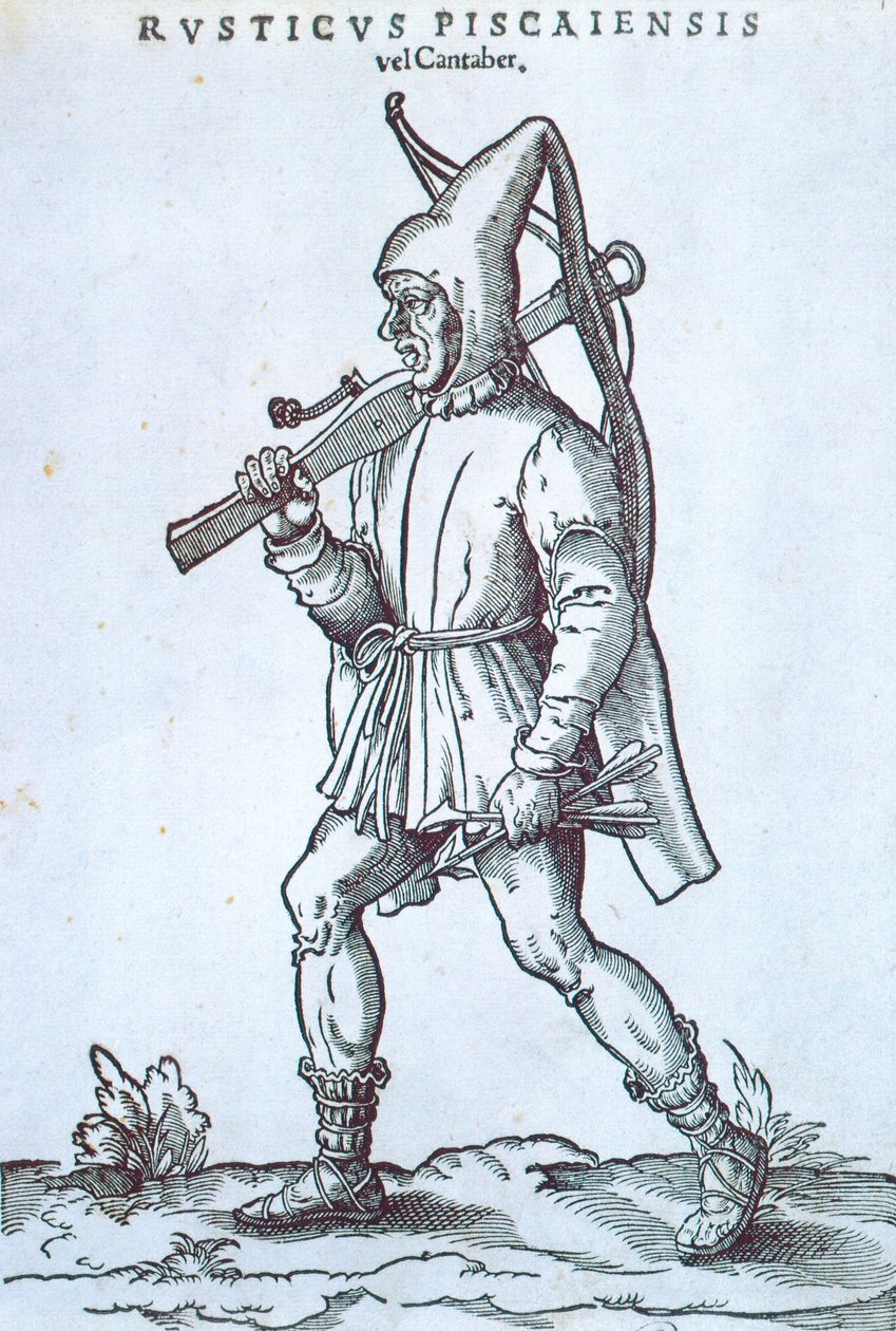 Boer van Cantabrico Berg, door Jost Amman, Spanje 16e eeuw gravure door Jost Amman