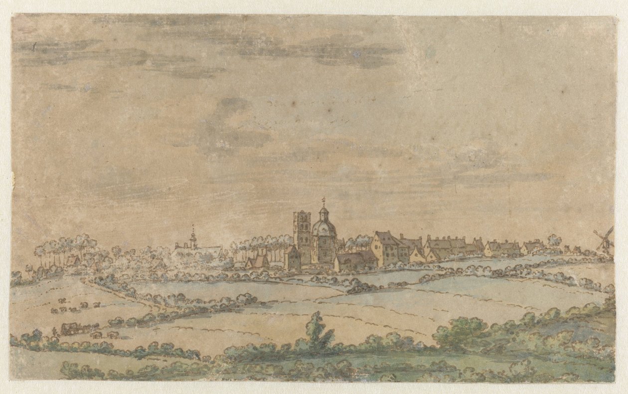 Uitzicht op Scherpenheuvel, Vlaams-Brabant door Josua de Grave (attributed to)