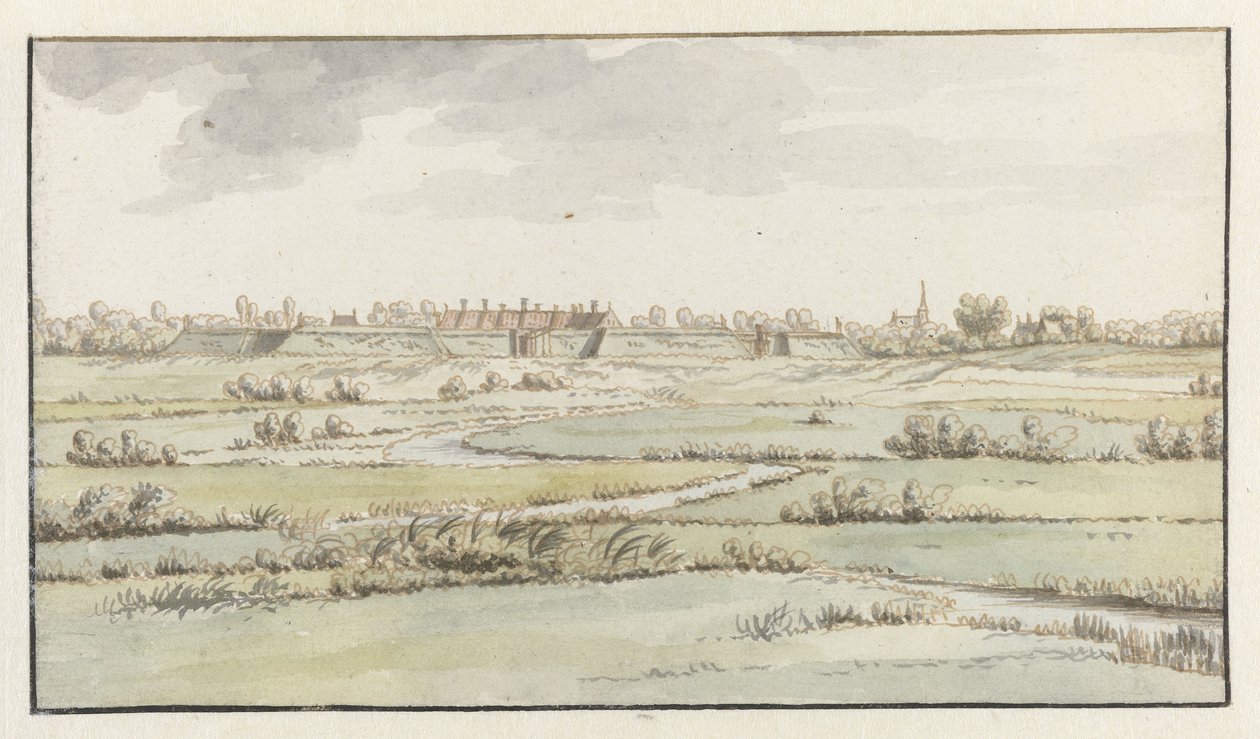 Gezicht op het Fort Sint-Michiel, nabij 