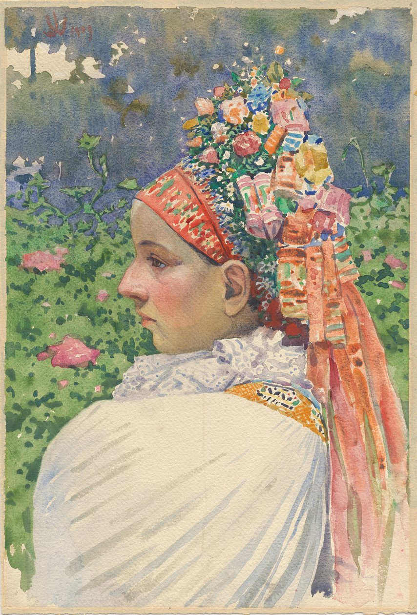 Slowaakse bruid door Joza Uprka (1861-1940) door Joža Uprka