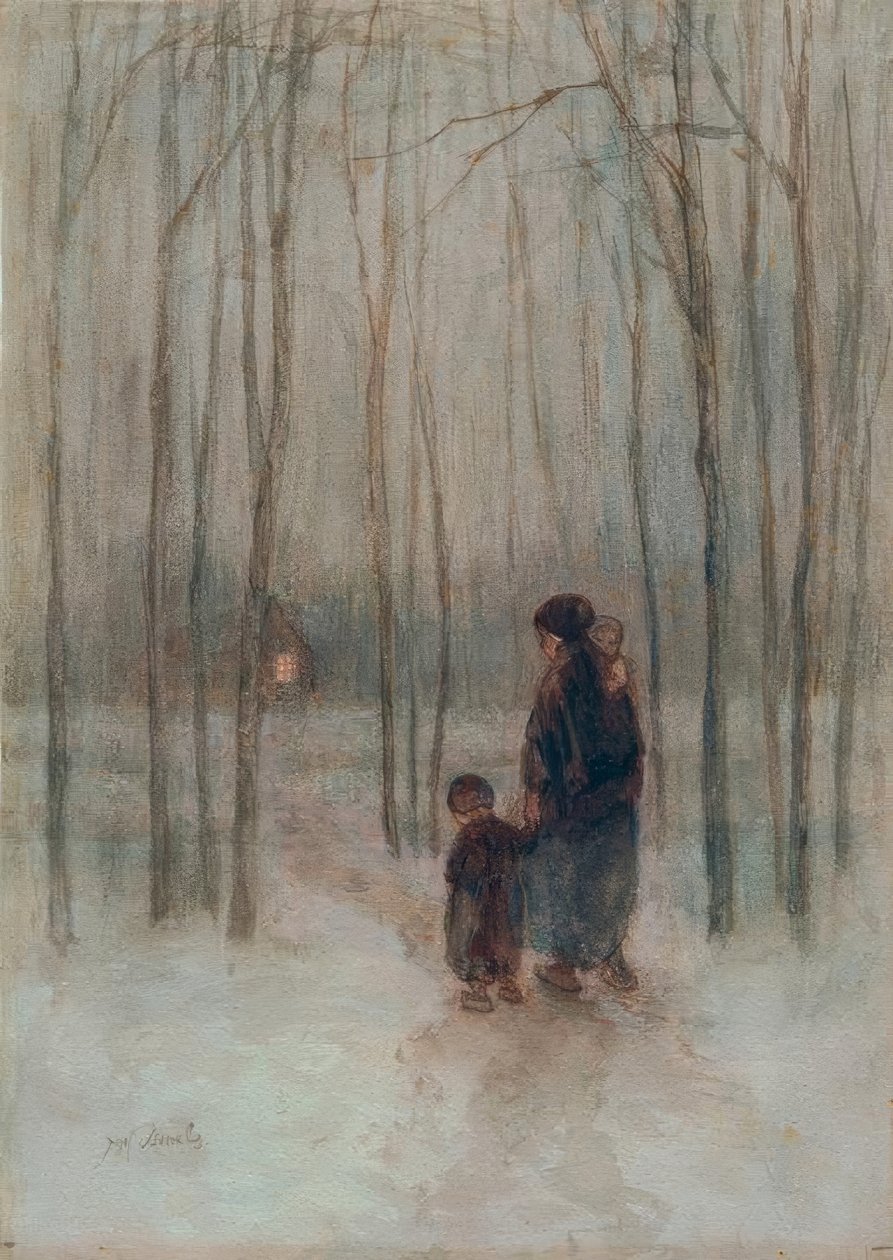 Avond in het bos door Jozef Israëls