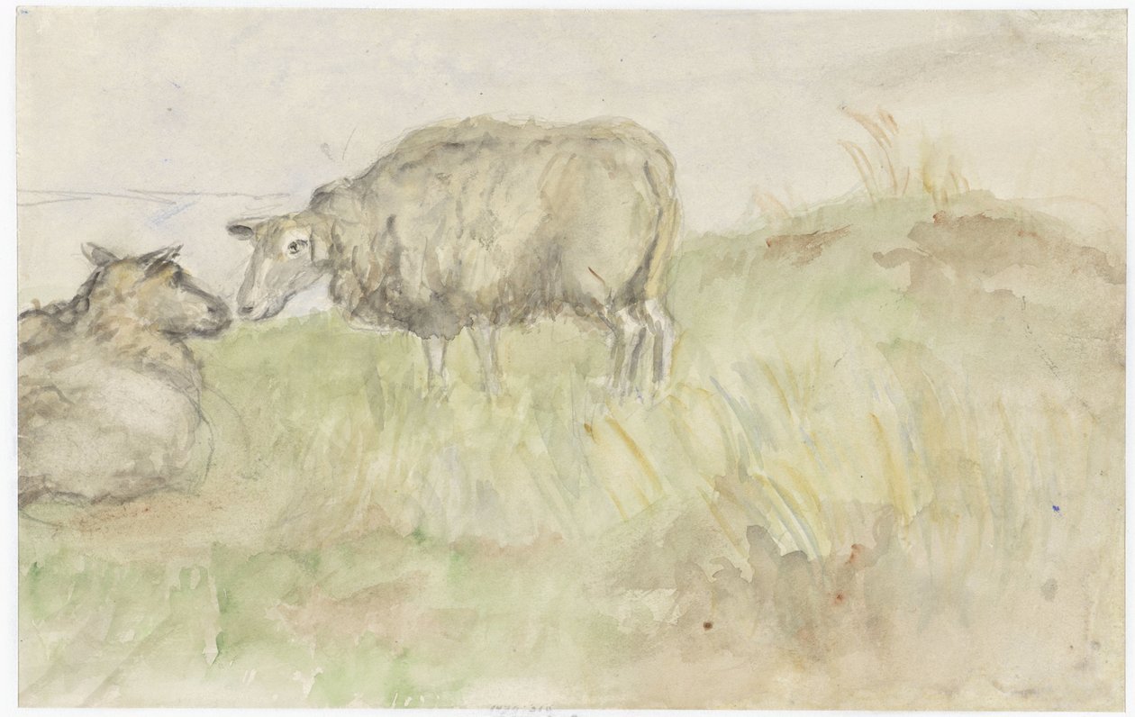 Twee schapen door Jozef Israëls