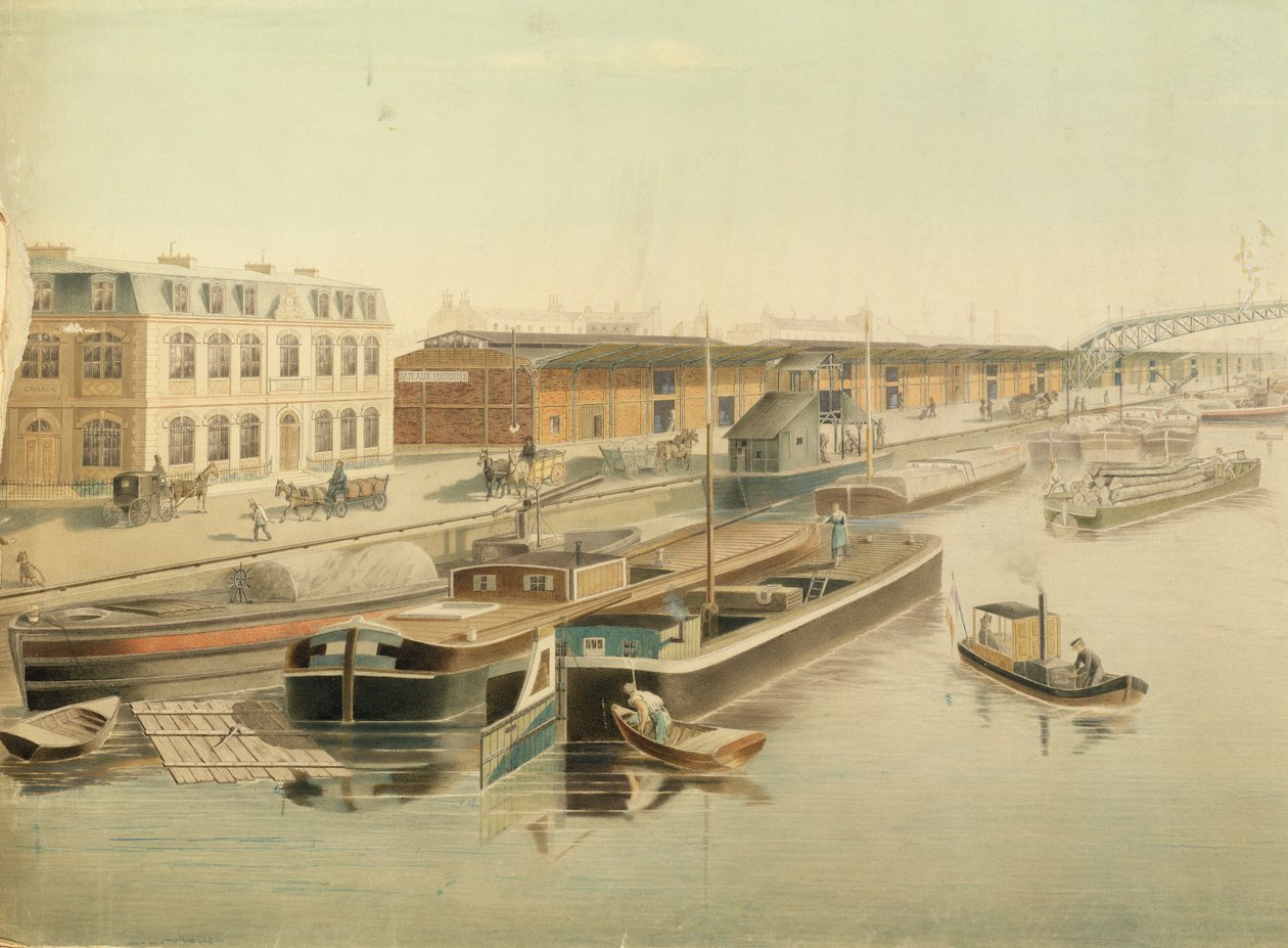 Het Canal Saint-Martin, detail van de schepen, 1889 door Jozefowicz