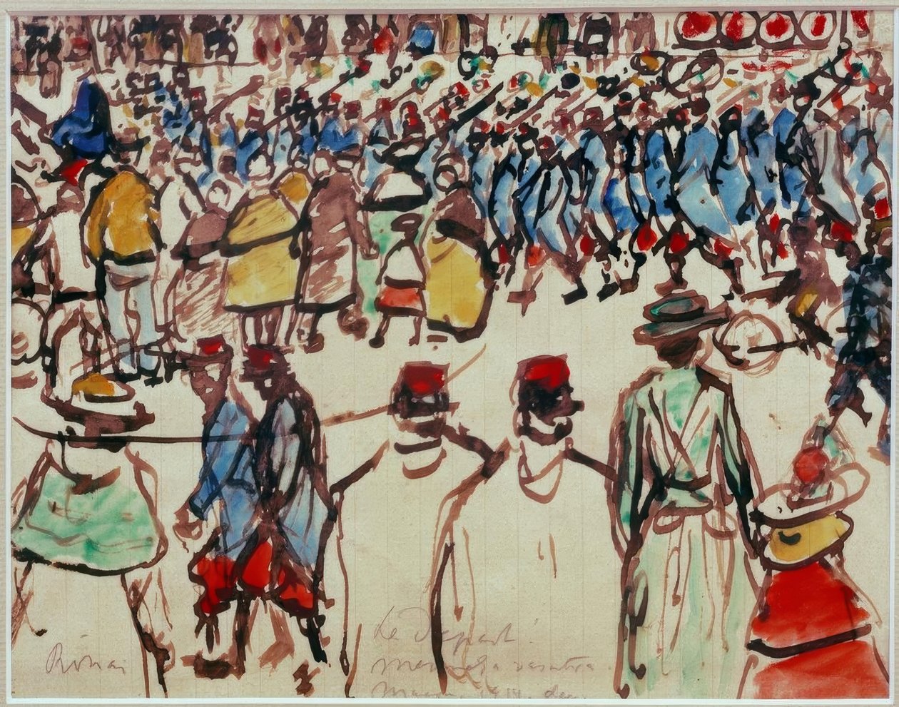 Het Vertrek. Ze gaan naar het Station door József Rippl Rónai