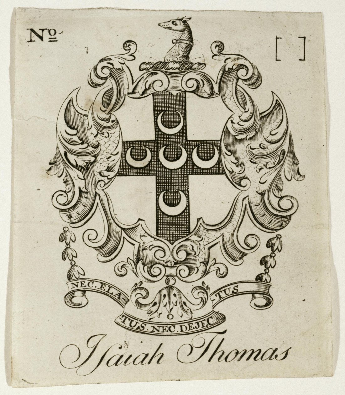 Boekplaat voor Isaiah Thomas (1749-1831) door Jr. Paul Revere
