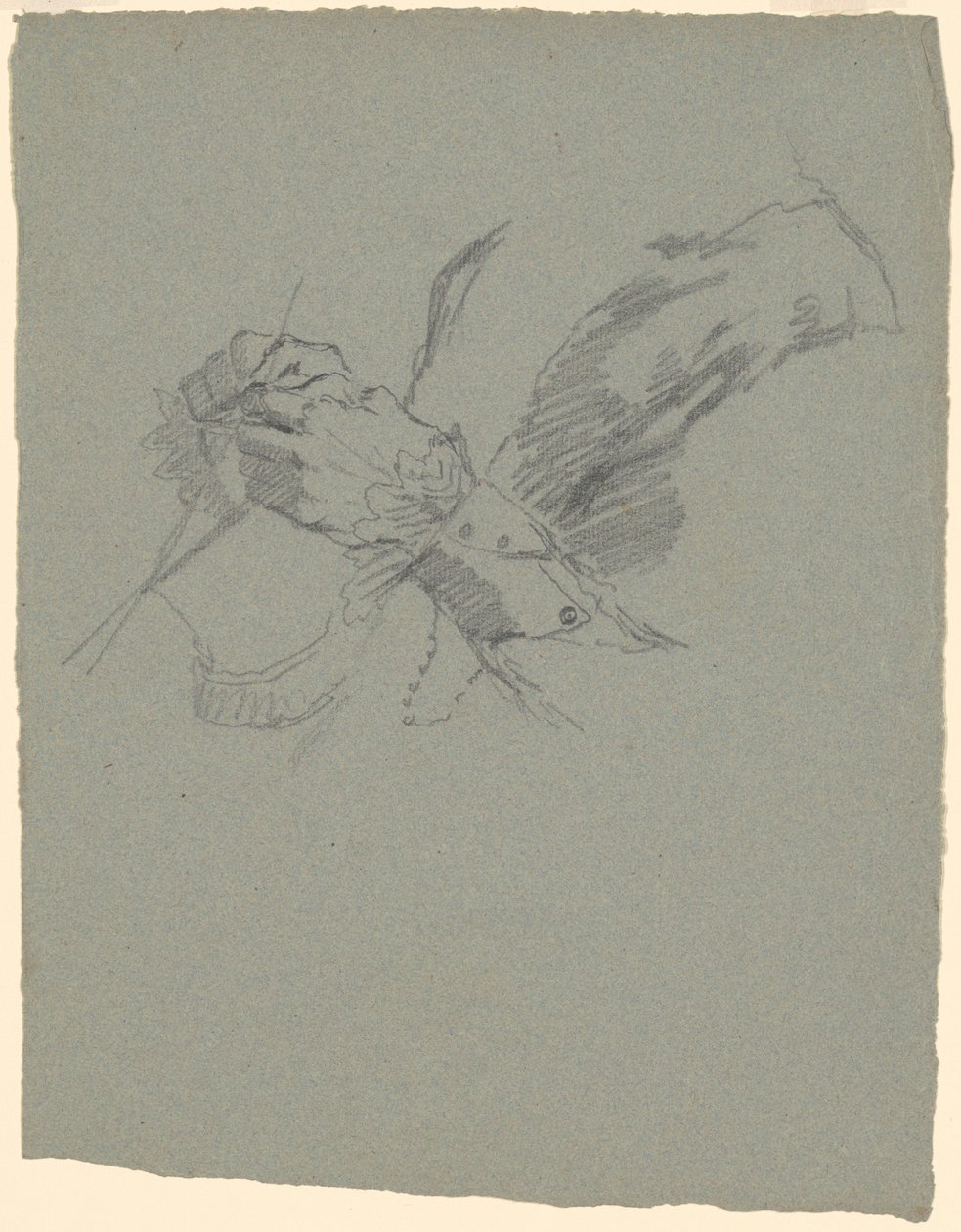 Studie van Handen die Breien door Jr. Enoch Wood Perry