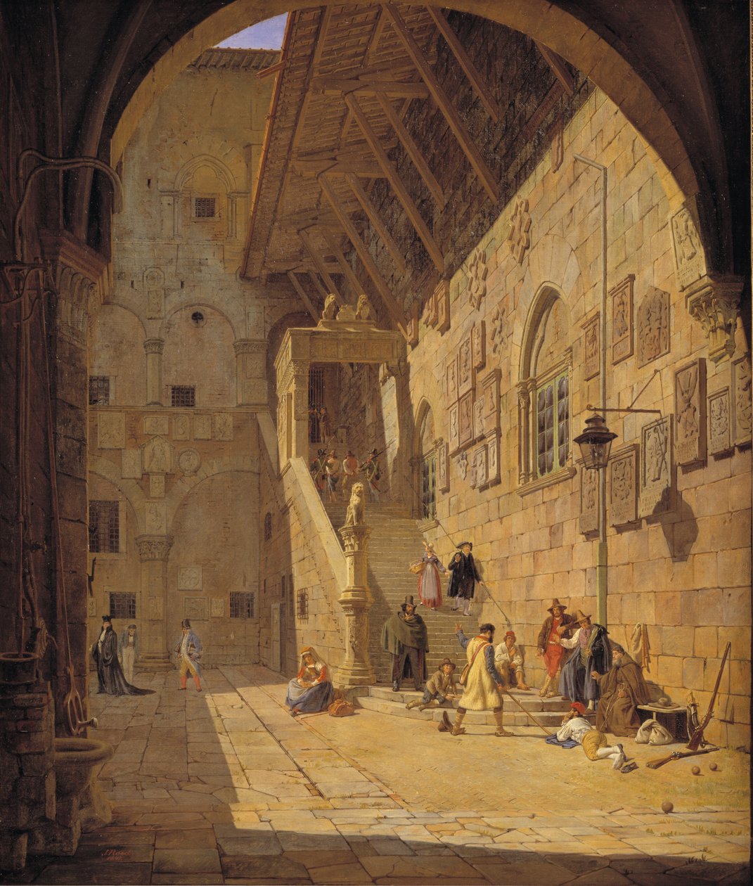 De binnenplaats van het Palazzo del Bargello. Florence door Jørgen Roed
