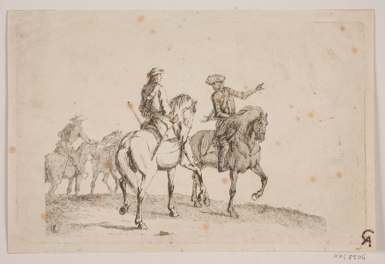Drie ruiters in uniform door Jørgen V. Sonne
