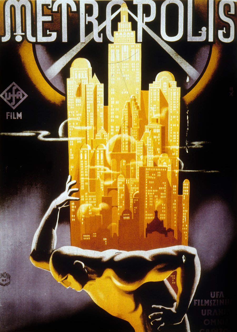 Poster voor de Hongaarse release van Metropolis, geregisseerd door Fritz Lang, 1927 door Jósef Bottlik