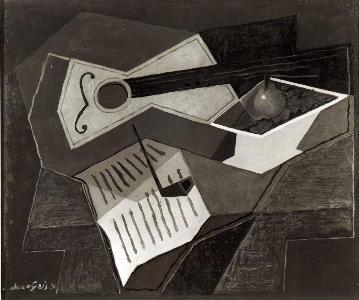 Gitaar en fruitschaal, 1926 door Juan Gris