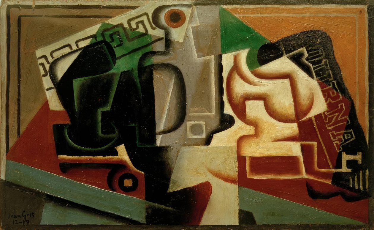 Glas en karaf door Juan Gris