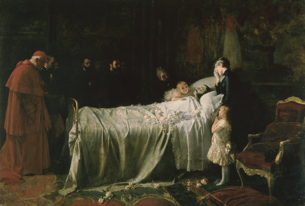 De Dood van Don Alfonso XII (De Laatste Kus) 1887 door Juan Antonio Benlliure y Gil