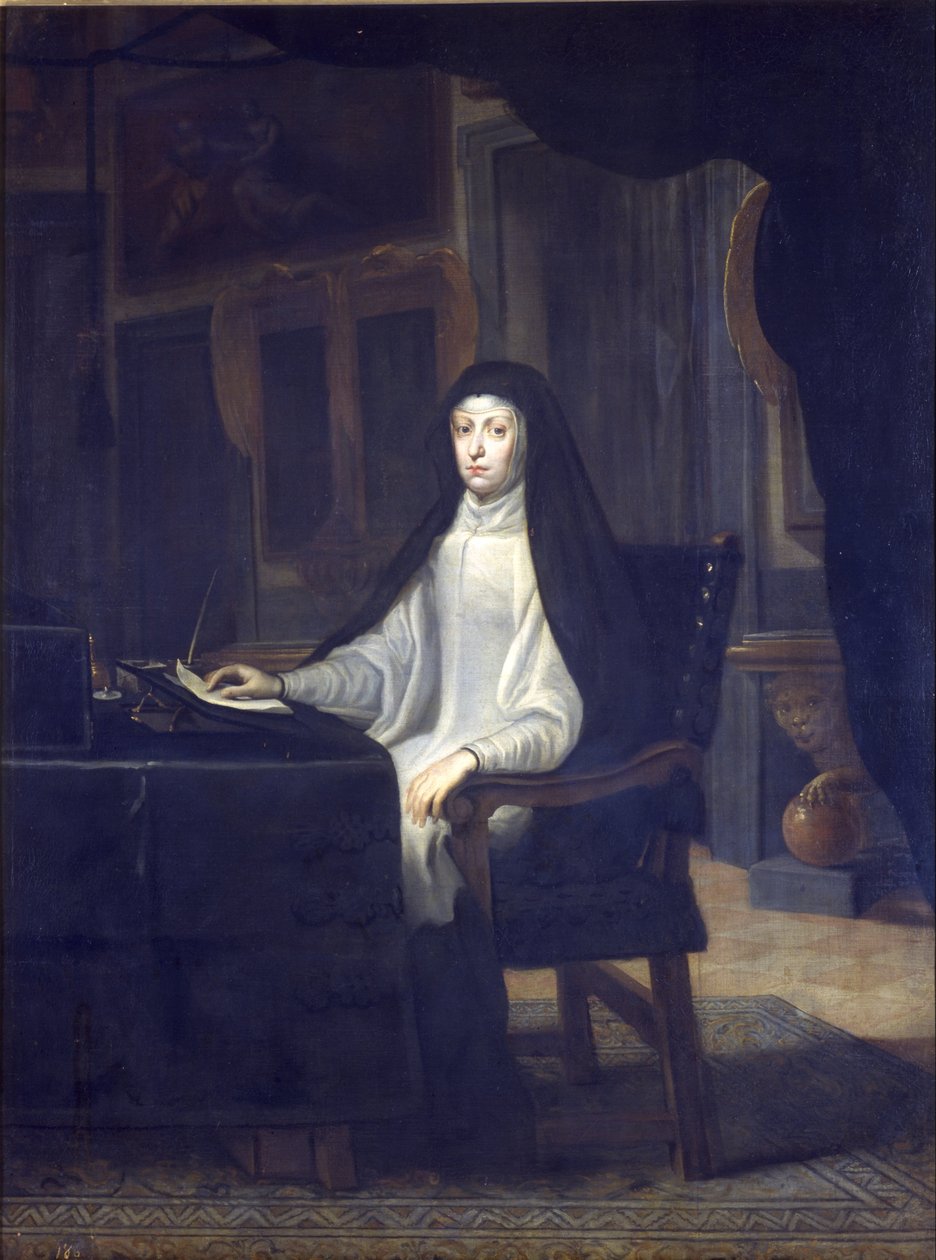 Portret van koningin Mariana van Oostenrijk door Juan Carreño de Miranda