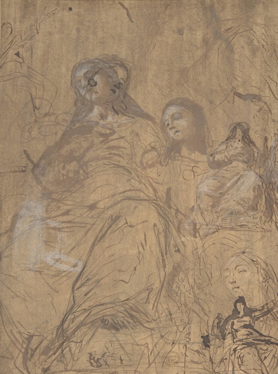 Studies voor de tenhemelopneming van de Maagd, 1657-60 door Juan Carreño de Miranda