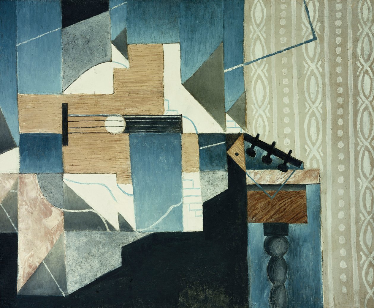 Gitaar op tafel door Juan Gris