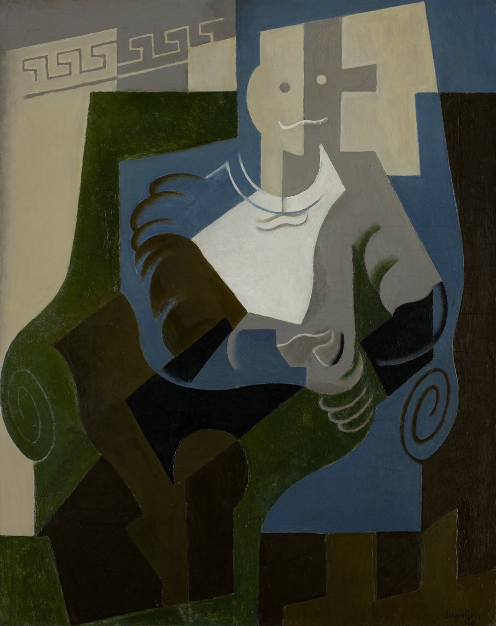 Zittende Harlekijn, c.1920 door Juan Gris