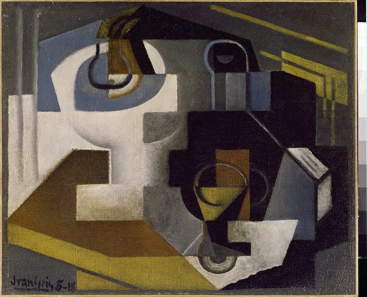 Stilleven met een fruitschaal door Juan Gris