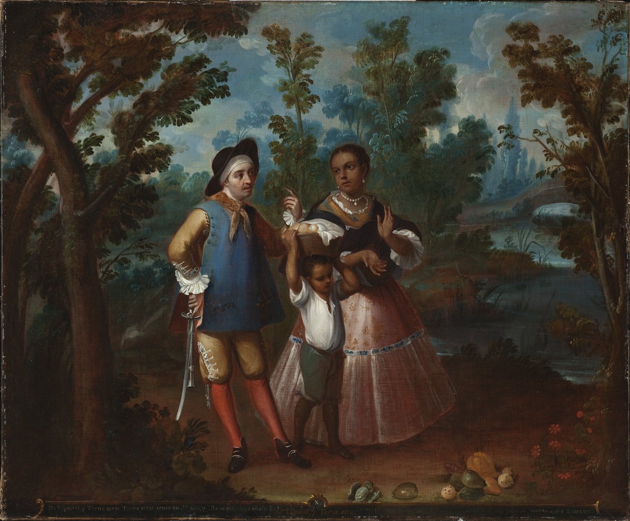X. Van Spanjaard en Keer Terug, Houd Jezelf Hangend in de Lucht (X. De español y torna atrás, tente en el aire), c.1760 door Juan Patricio Morlete Ruiz