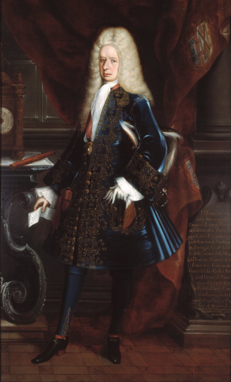 Portret van de onderkoning hertog van Linares door Juan Rodríguez Juárez
