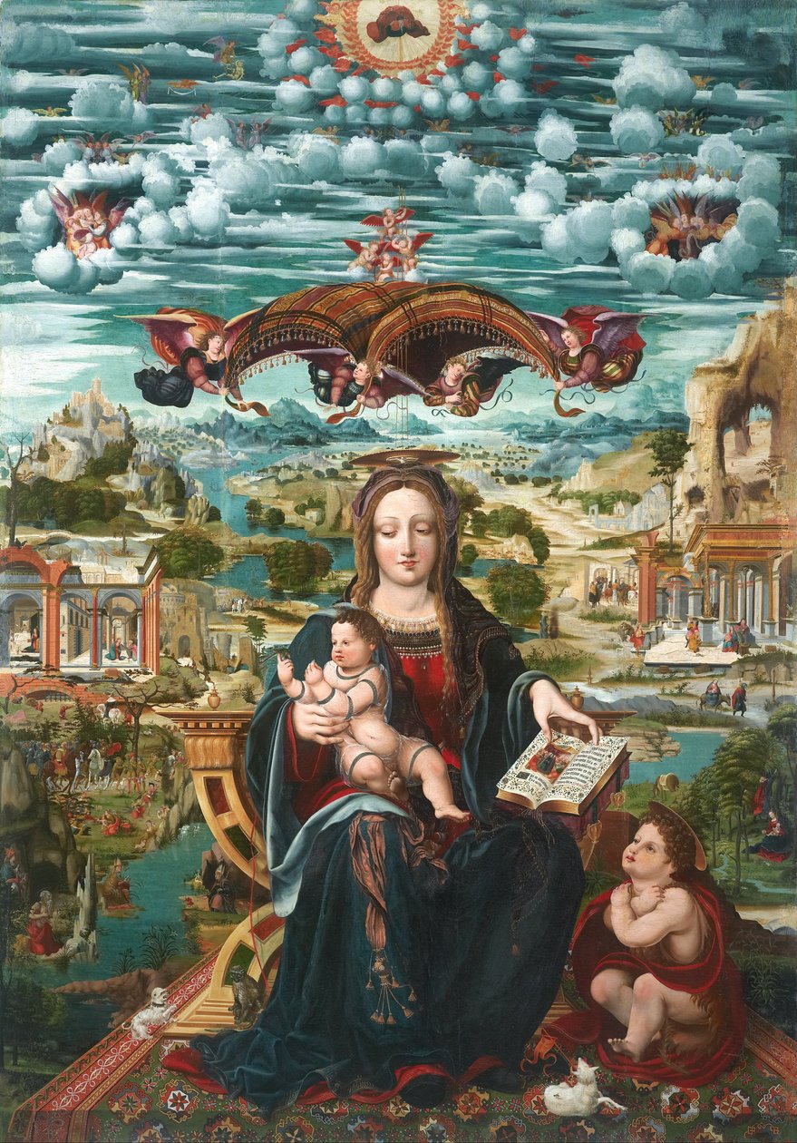 Maagd en kind met het kindje Sint Jan door Juan de Borgoña