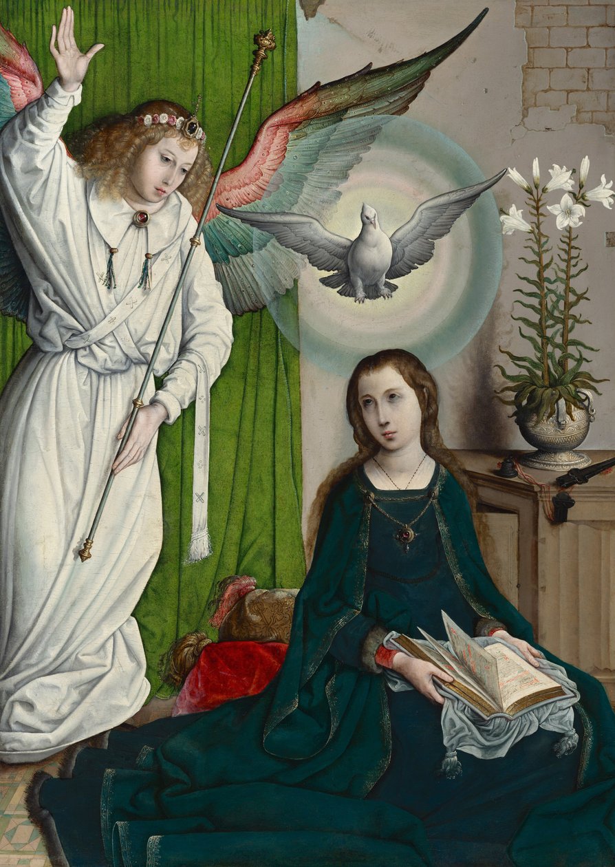 De Annunciatie, ca. 1508-1519 (olieverf op paneel) door Juan de Flandes
