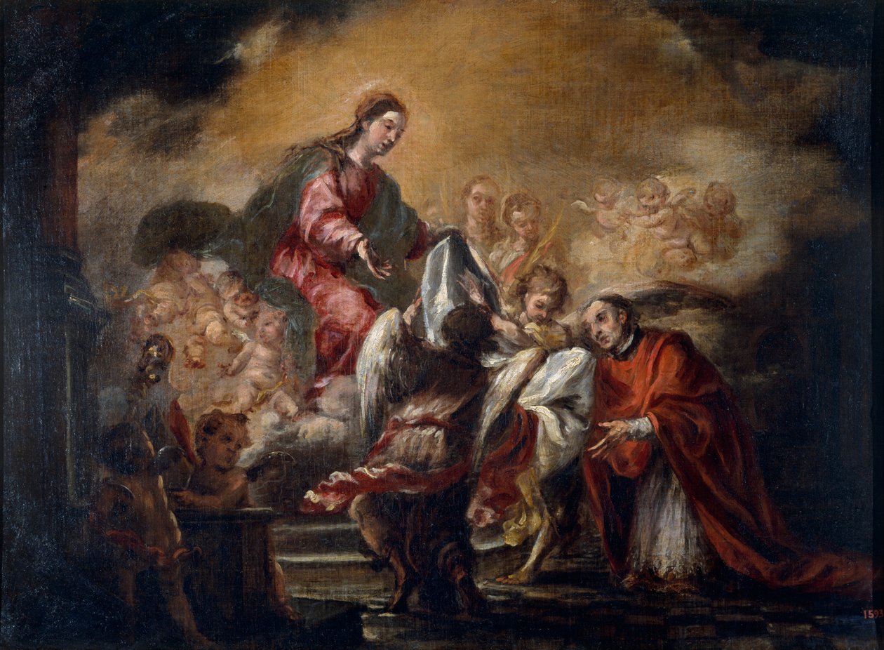 Oplegging van het kazuifel op Sint Ildephonsus door Juan de Valdes Leal