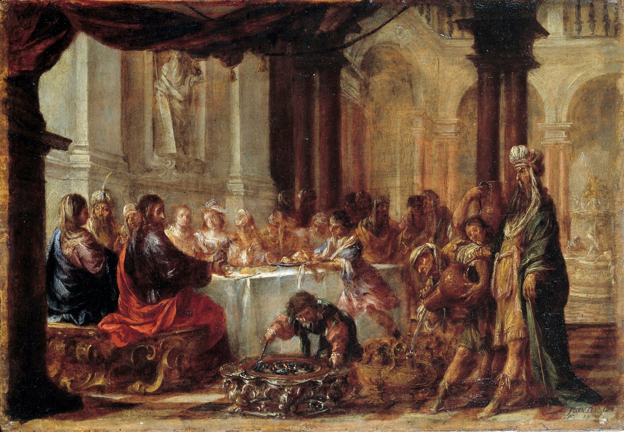 De bruiloft te Kana Schilderij door Juan Valdes (1622-1690) 1660 door Juan de Valdes Leal