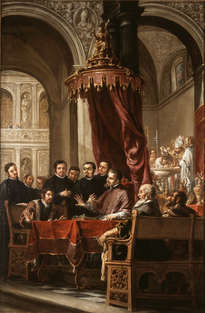 De bekering en doop van Augustinus door Ambrosius door Juan de Valdes Leal