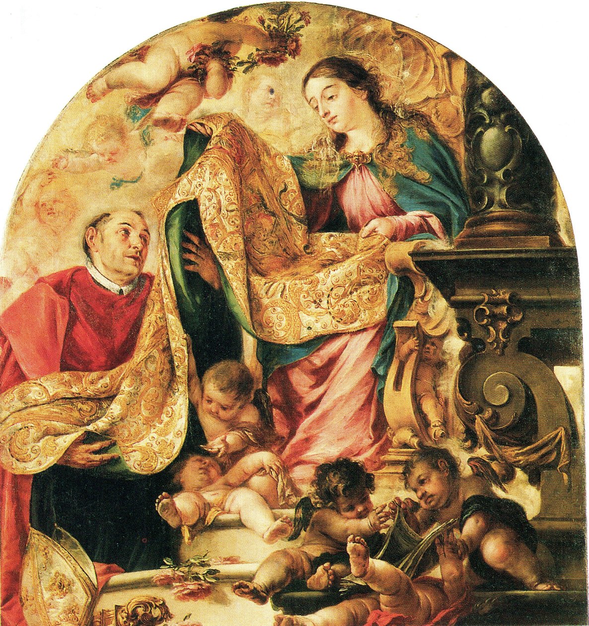 Oplegging van het kazuifel aan Sint Ildefonso door Juan de Valdes Leal