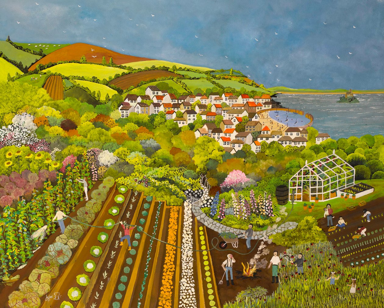 Tuin boven Mousehole door Judy Joel