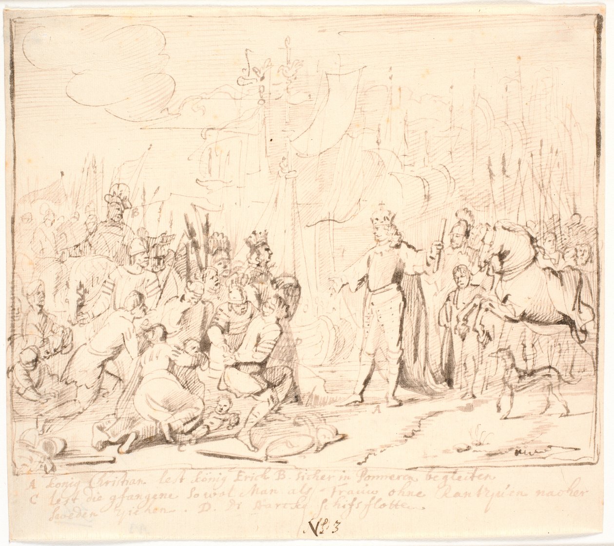 Christian I laat de Zweedse koning Erik naar Pommeren gaan in 1449 door Jürgen Ovens