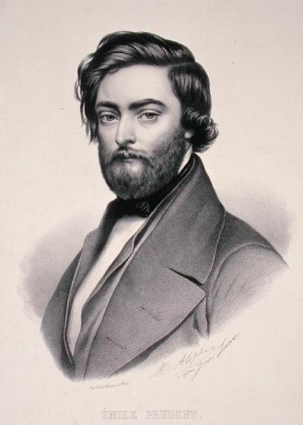 Portret van Emile Prudent (1817-63) gegraveerd door Marie Alophe (1812-83) door Jules (after) Laure