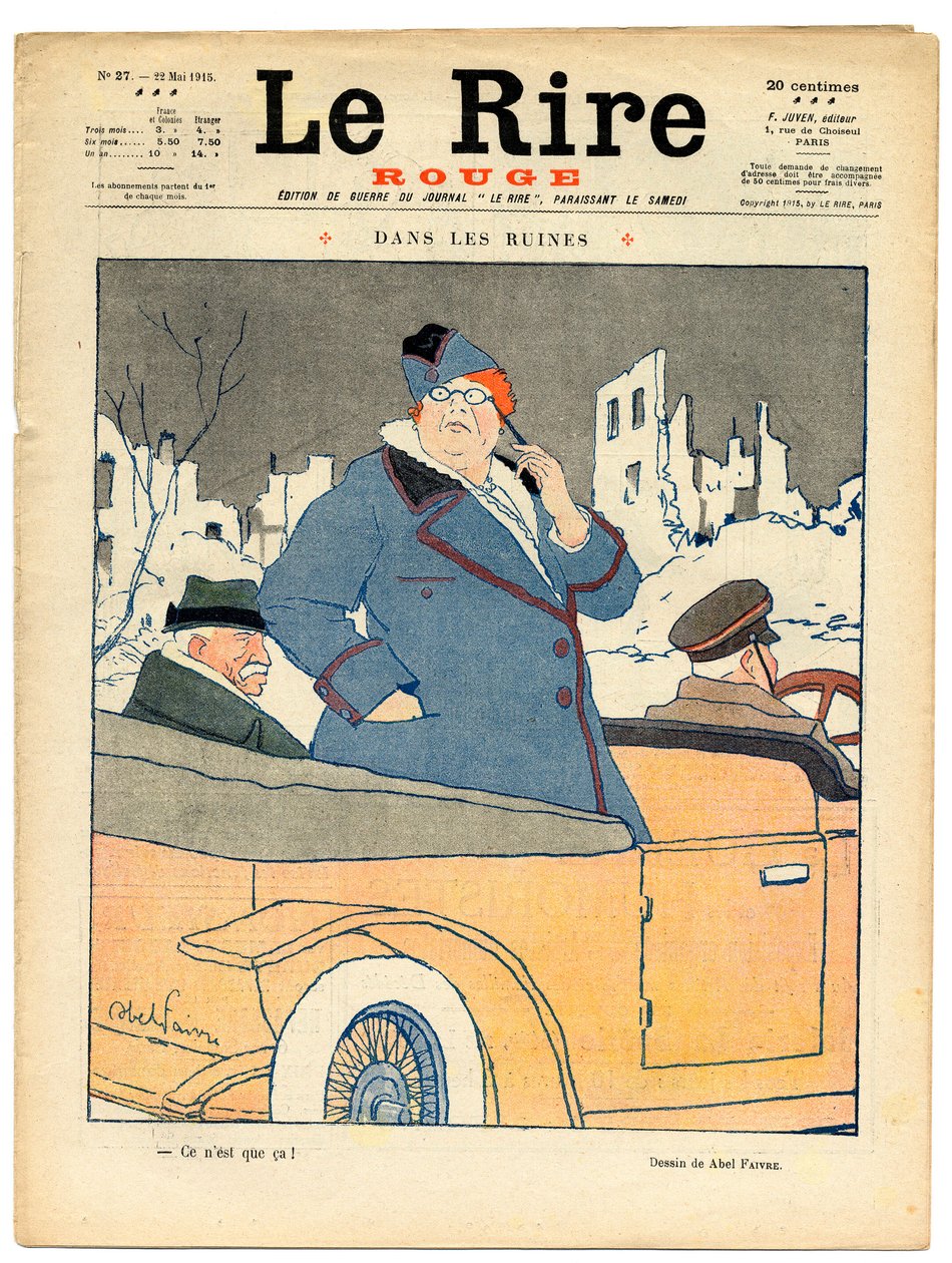 Omslag van The Red Laughter, Satirisch in Kleuren door Jules Abel Faivre