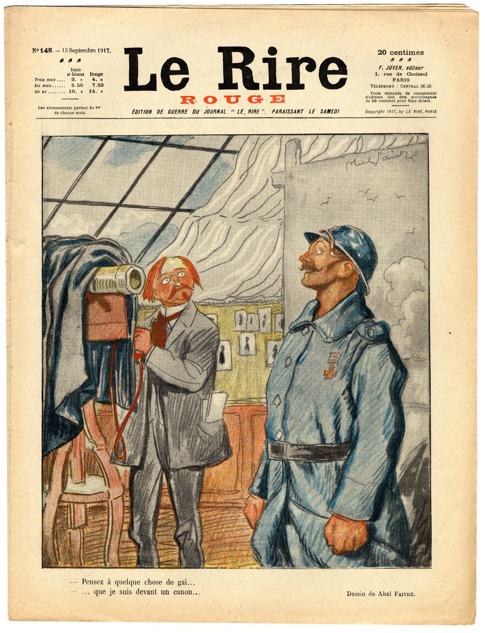 Omslag van The Red Laughter, Satirisch in kleuren door Jules Abel Faivre