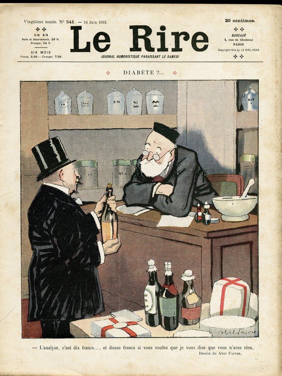 Illustratie van Abel Faivre (1867-1945) voor de Omslag van Le Rire door Jules Abel Faivre