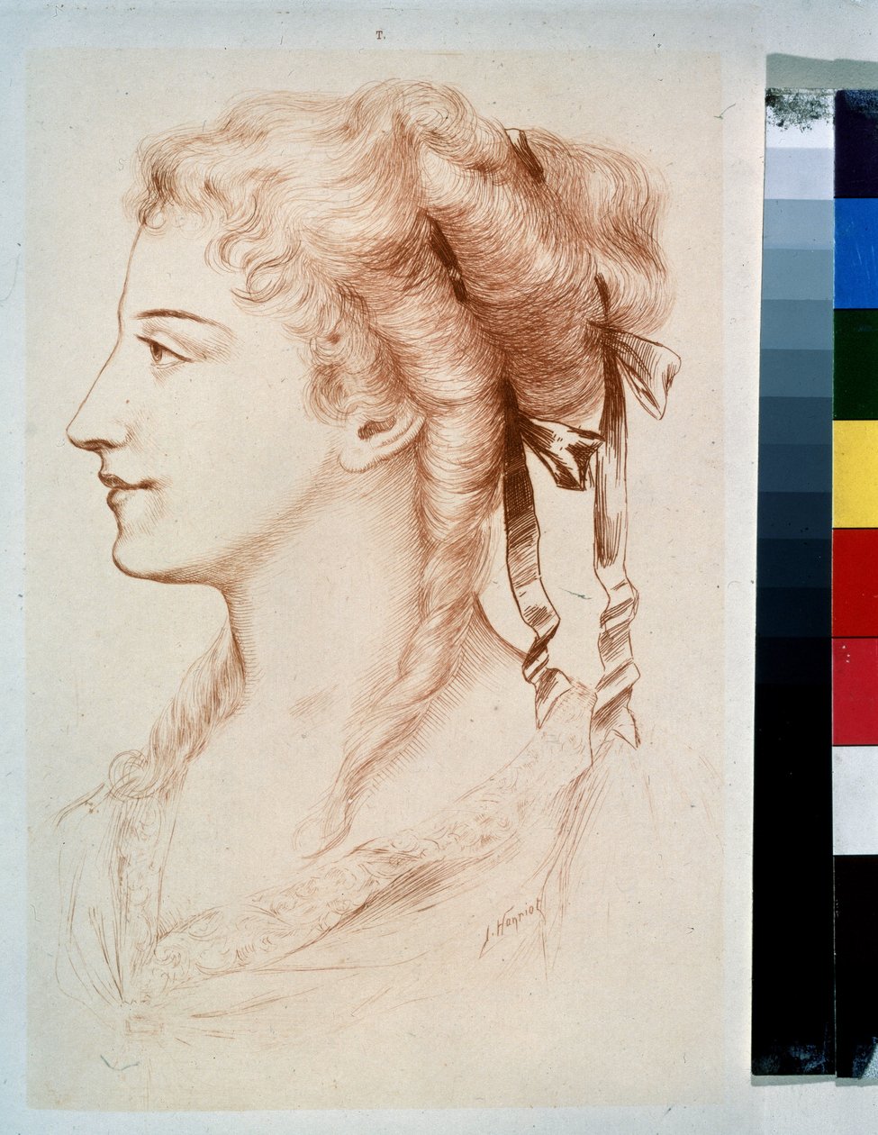 Profil de jeune dame door Jules Armand Hanriot