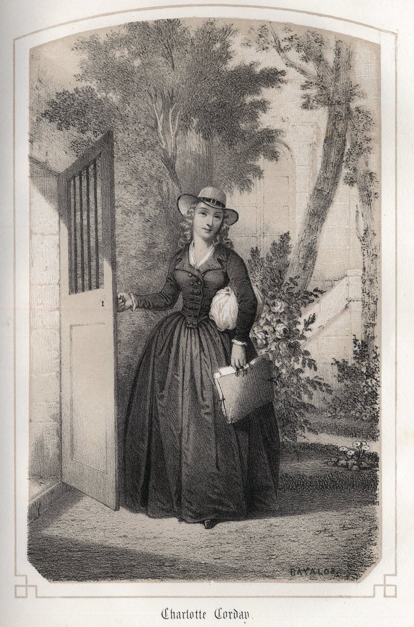 Portret van Charlotte Corday (1768 - 1793). in 