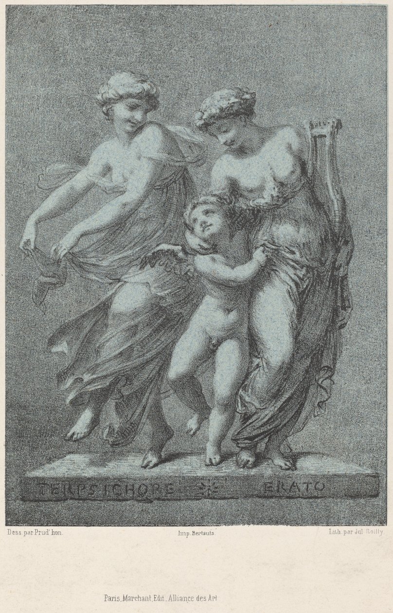 Apollo en de Muzen door Jules Boilly after Pierre Paul Prud