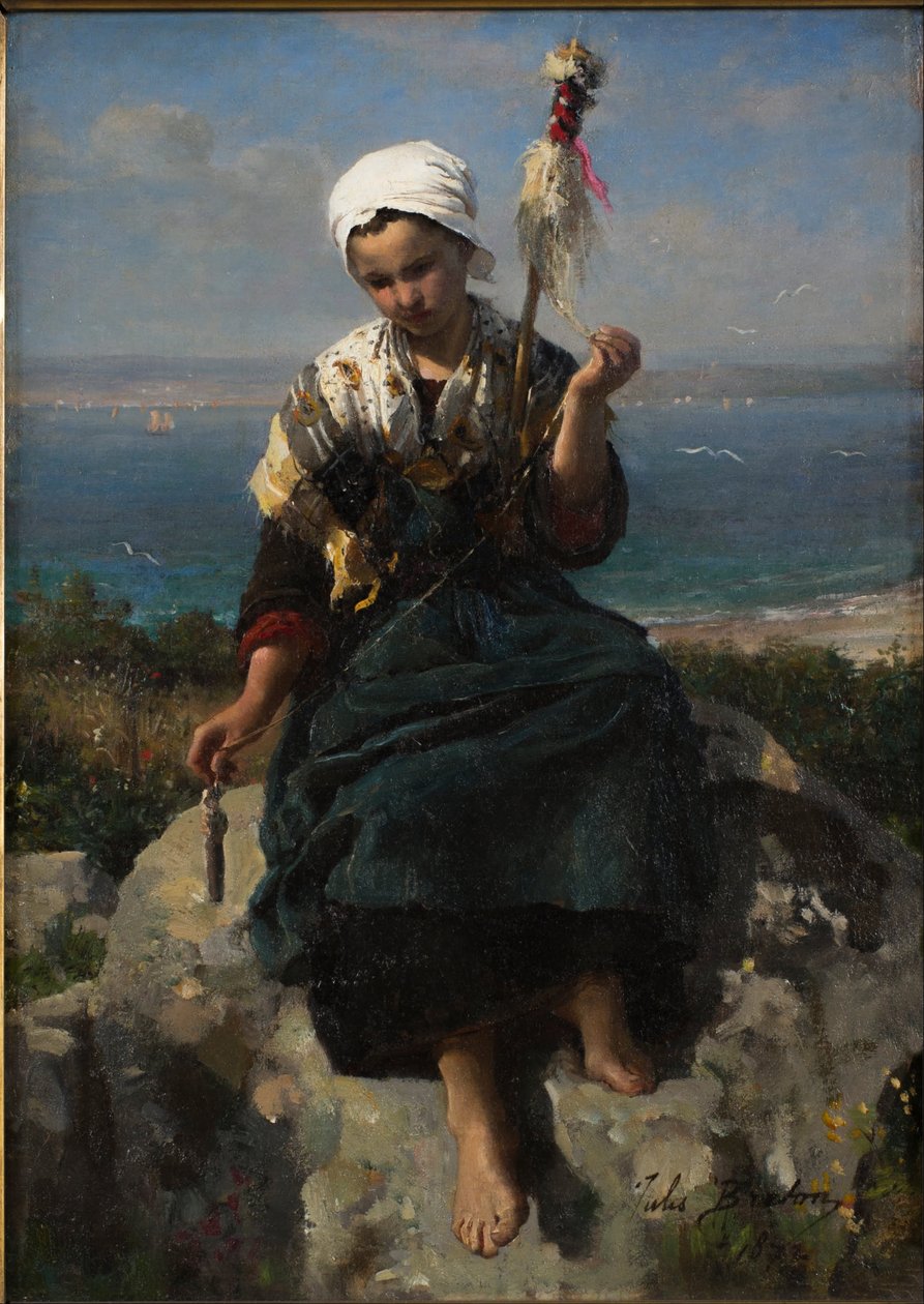 De vlasspinner door Jules Breton