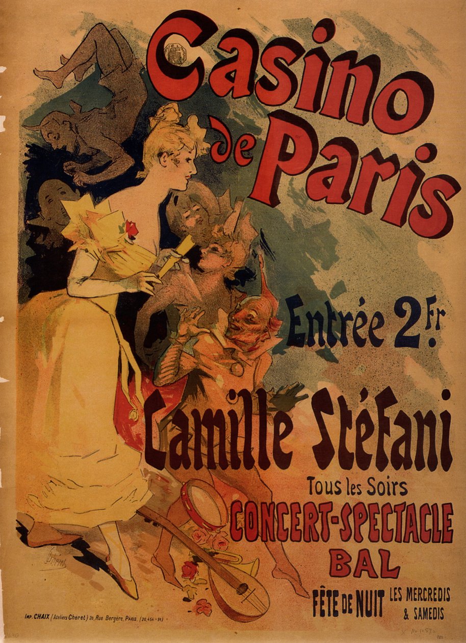 Casino de Paris; Camille Stefani door Jules Cheret