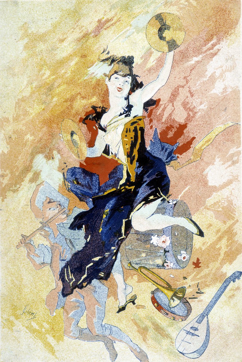 Tekening door Cherret voor het Carnaval (eind 19e eeuw) door Jules Cheret