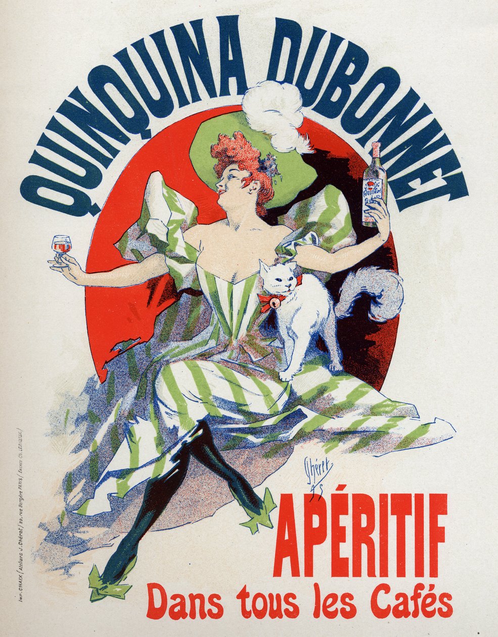 Eten en drinken. Quinquina Dubonnet aperitief. Poster door Jules Cheret, Frankrijk door Jules Cheret