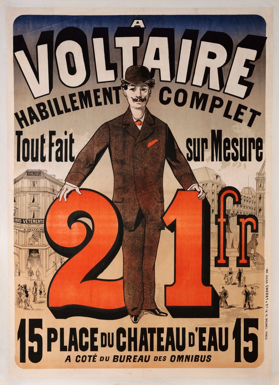 Poster ter promotie van "A Voltaire", c.1877 door Jules Cheret