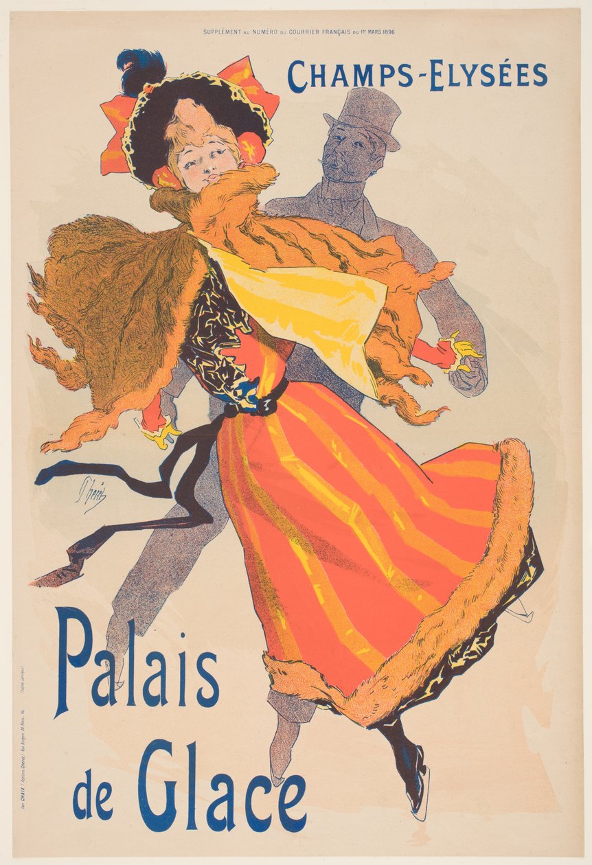 Poster ter Reclame van het Palais de Glace, Champs Elysees door Jules Cheret