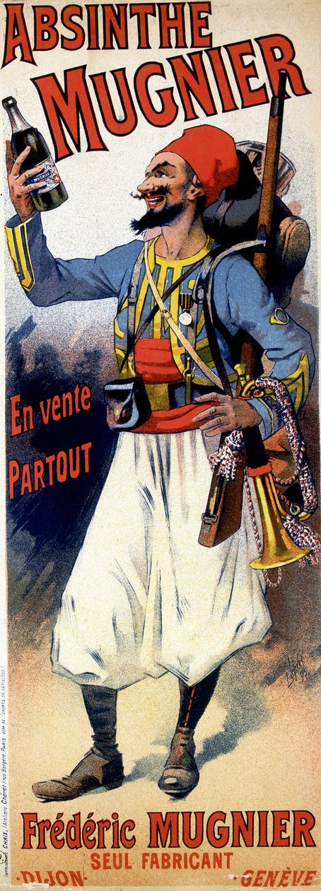 Poster voor absint Mugnier - door Jules Cheret door Jules Cheret