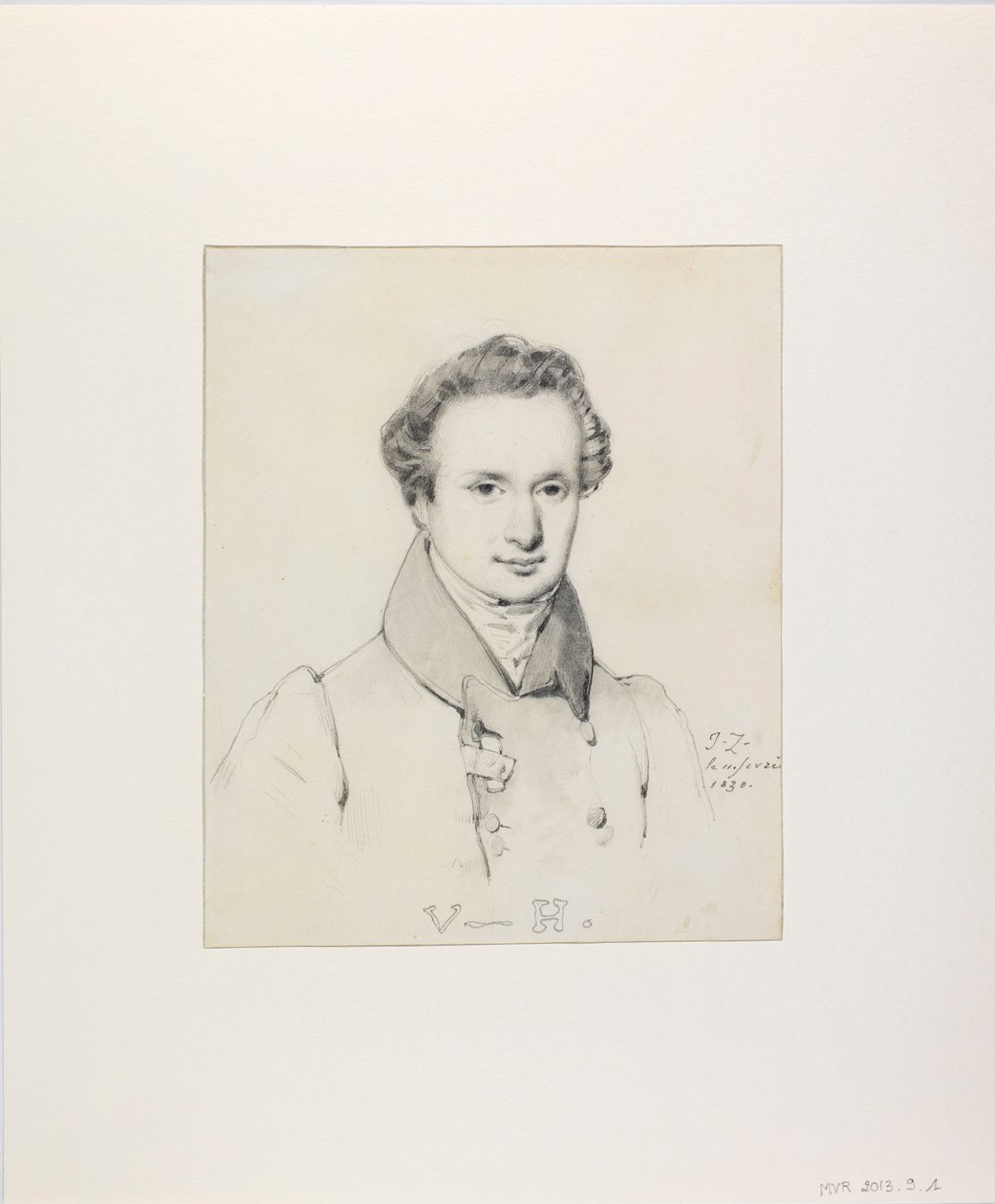 Portret van Victor Hugo 1802-1885, 1830 door Jules Claude Ziegler