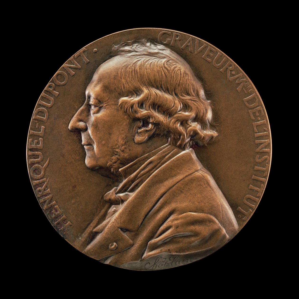 Henriquel Dupont, 1797-1892, Tekenaar en Graveur, ca. 1870-1892 door Jules Clement Chaplain