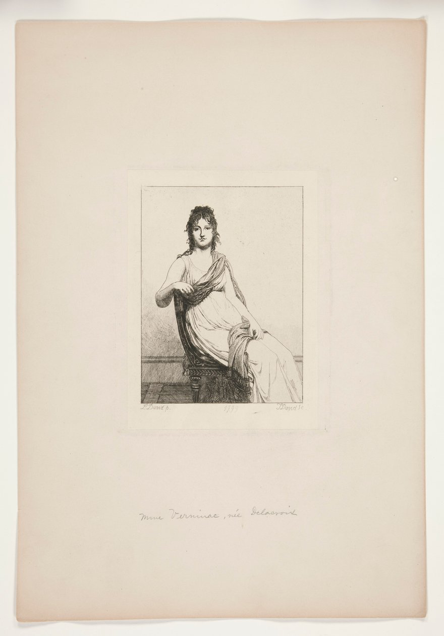 Mme Verninac, née Delacroix door Jules David